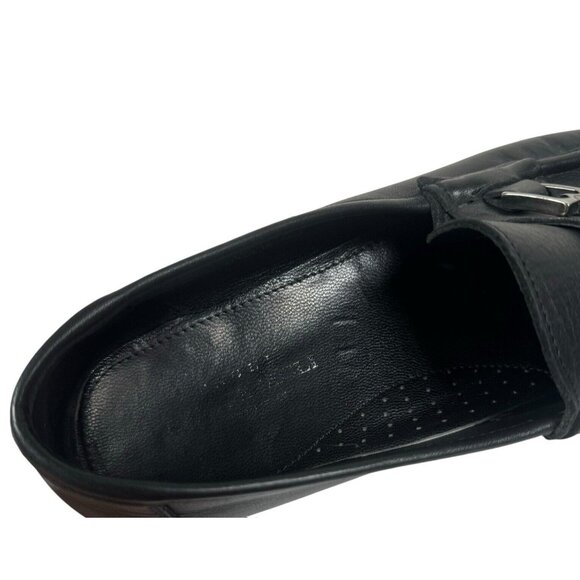 Bruno Magli Bigolo Black Leather Loafer Shoes Men's Size 9.5 Made in Italy - Picture 4 of 13